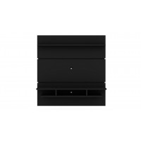 Manhattan Comfort 1PMC70 Tribeca 62.99 Mid-Century Modern Floating Entertainment Center with Decor Shelves in Black